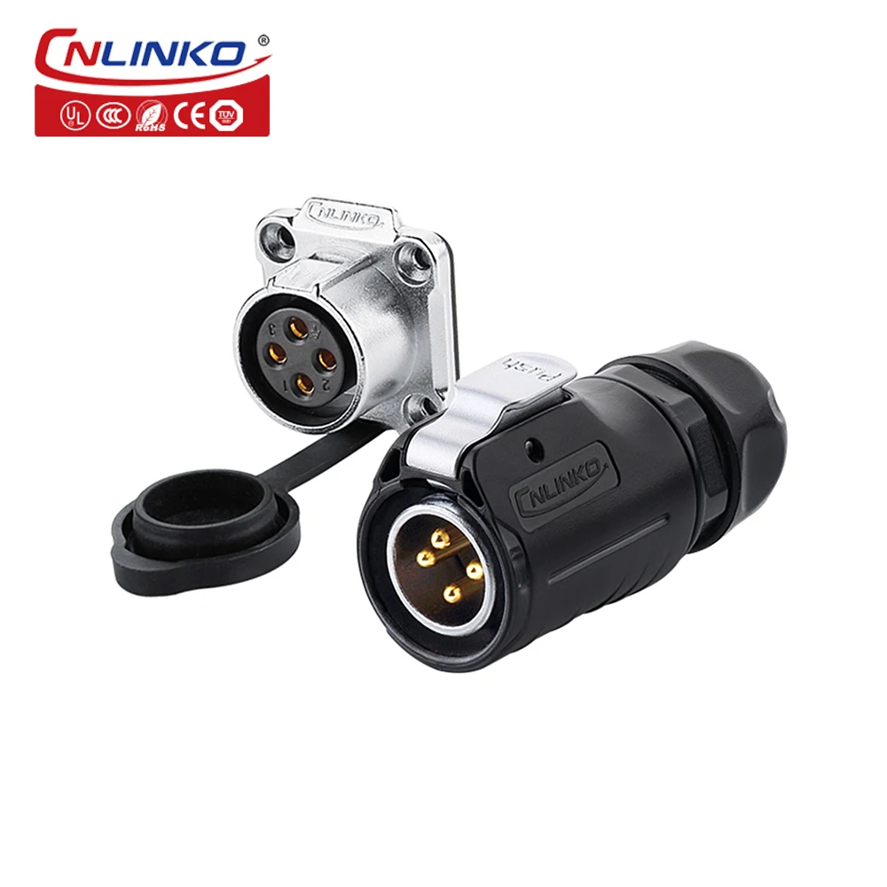 

Cnlinko Industry Aviation Connector 4 Pin M20 Manufacture Provide Push Pull Quickly Lock Power 4Pin Waterproof Auto Connectors