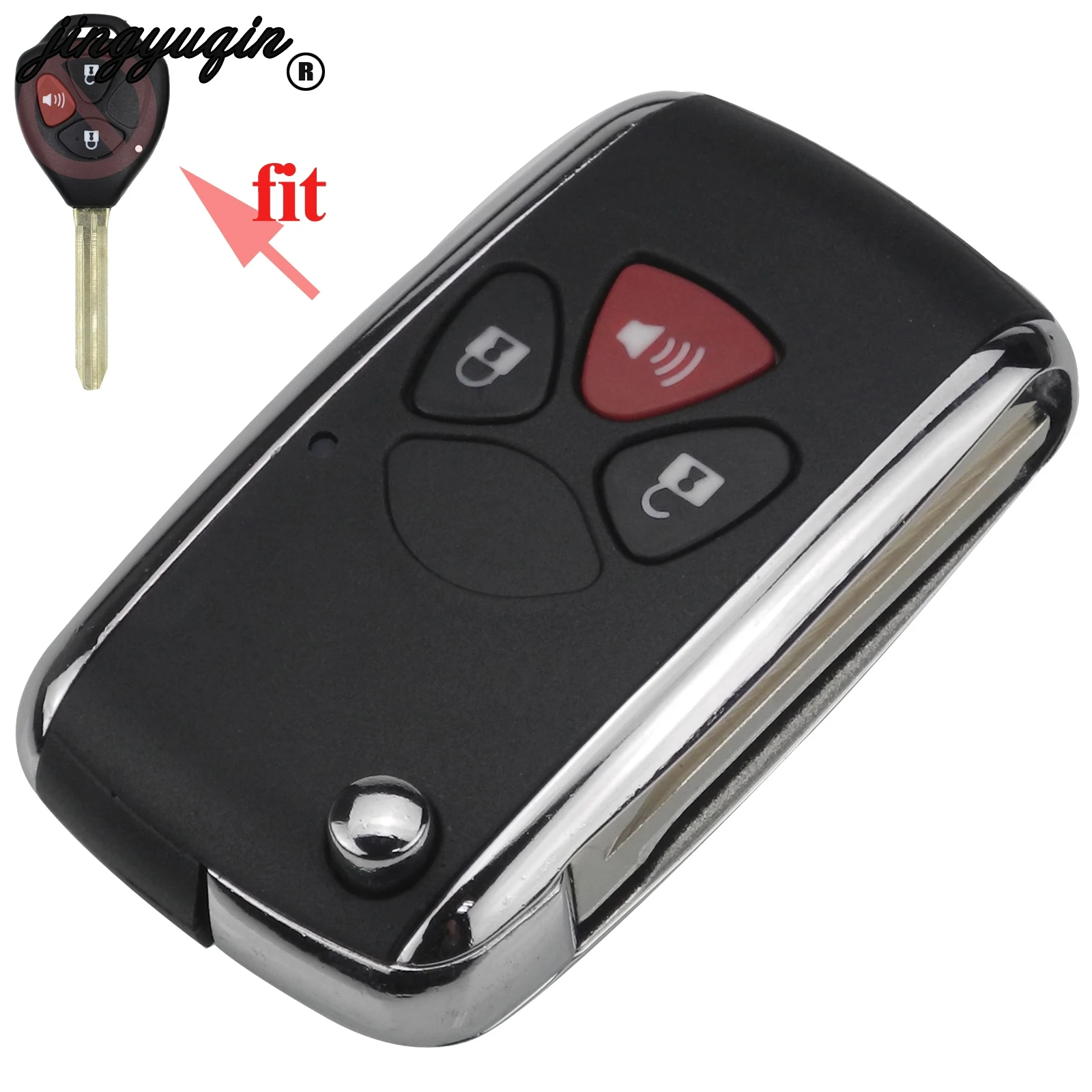 jinyuqin 3 Buttons Modified Flip Remote Car Key Shell Fob Case For Toyota Corolla RAV4 Camry Avlon Uncut Blade Replacement | Автомобили и