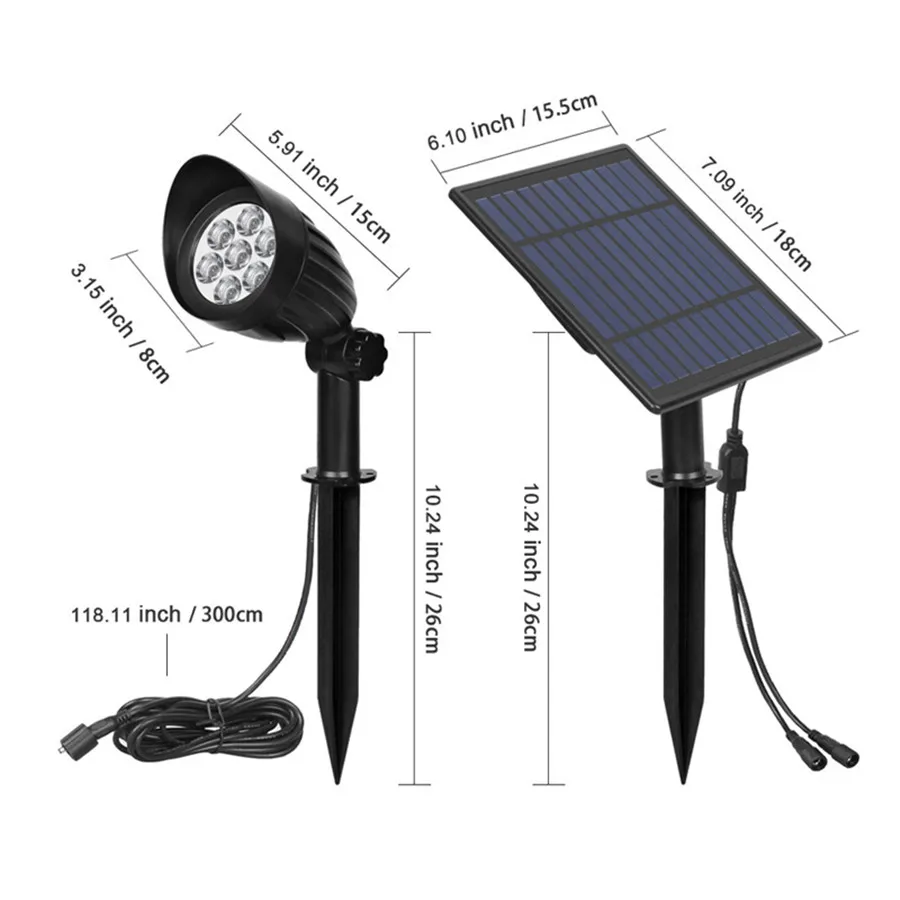 

Beiaidi 2x7LEDS Outdoor Garden Solar Spotlight Super Brightness Waterproof Backyard Landscape Downlight Garden Solar Lawn Light