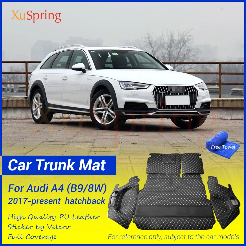

Car Rear Tail Trunk Mat Durable Boot Carpets Cargo Liner Cover Protective Leather For Audi A4 2016-2020 B9 8W Hatchback