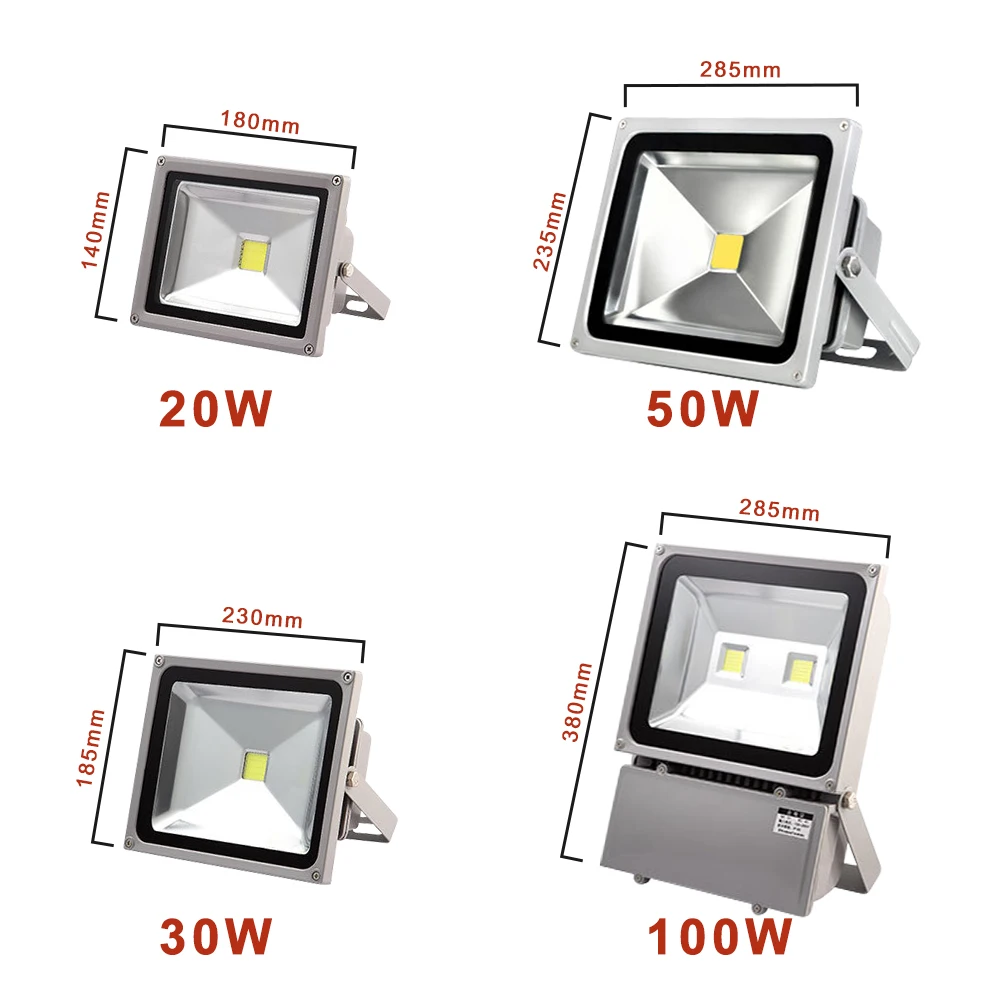 Светодиодный прожектор 110 В 220 Уличный настенный светильник 20 Вт 50 100 150 200