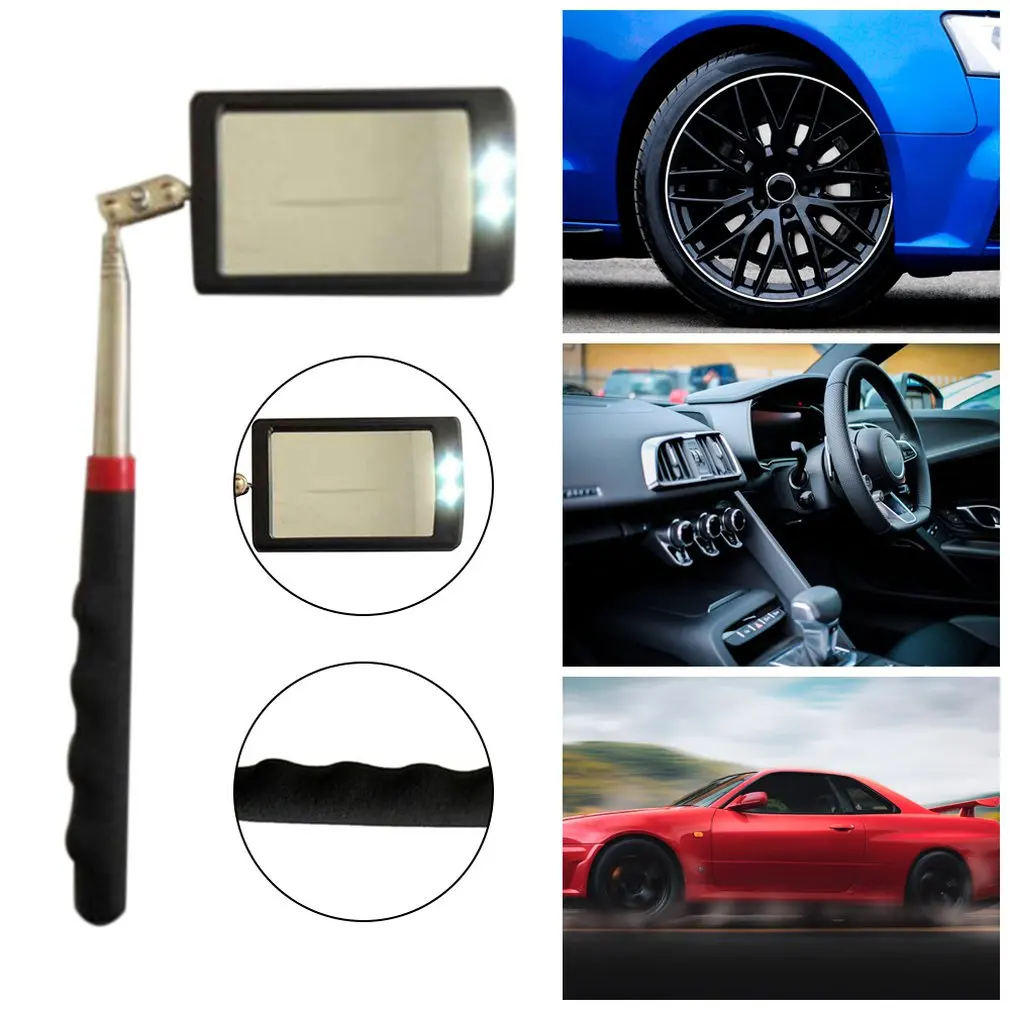 

Telescoping Flexible Inspection Mirror with Bright LED Lighting 360 Swivel for Extra Viewing Portable Automotive Tool Hot Sale