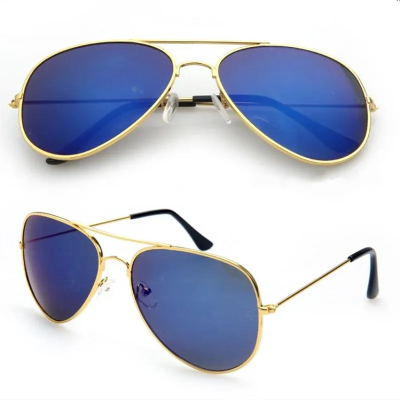 

Classic Vintage Sunglasses Men Brand Designer Sun Glasses Women Metal Frame Black Blue lens Eyewear Driving