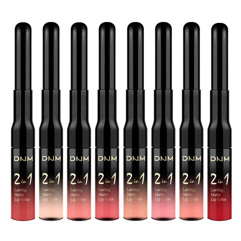 Новинка 2019 антипригарный блеск для губ DNM матовый двойной помада два в одном
