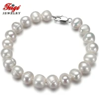 some flaws white natural freshwater pearl bracelets for women gifts wholesale handmade beads bracelet fine jewelry