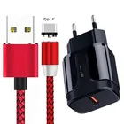 USB QC 3,0 быстрое зарядное устройство, Магнитный зарядный кабель типа C для Samsung Galaxy C9 S8 A8 A20e A40 A50 A70 Xiaomi A3 Mi 9 9T Redmi Note 8