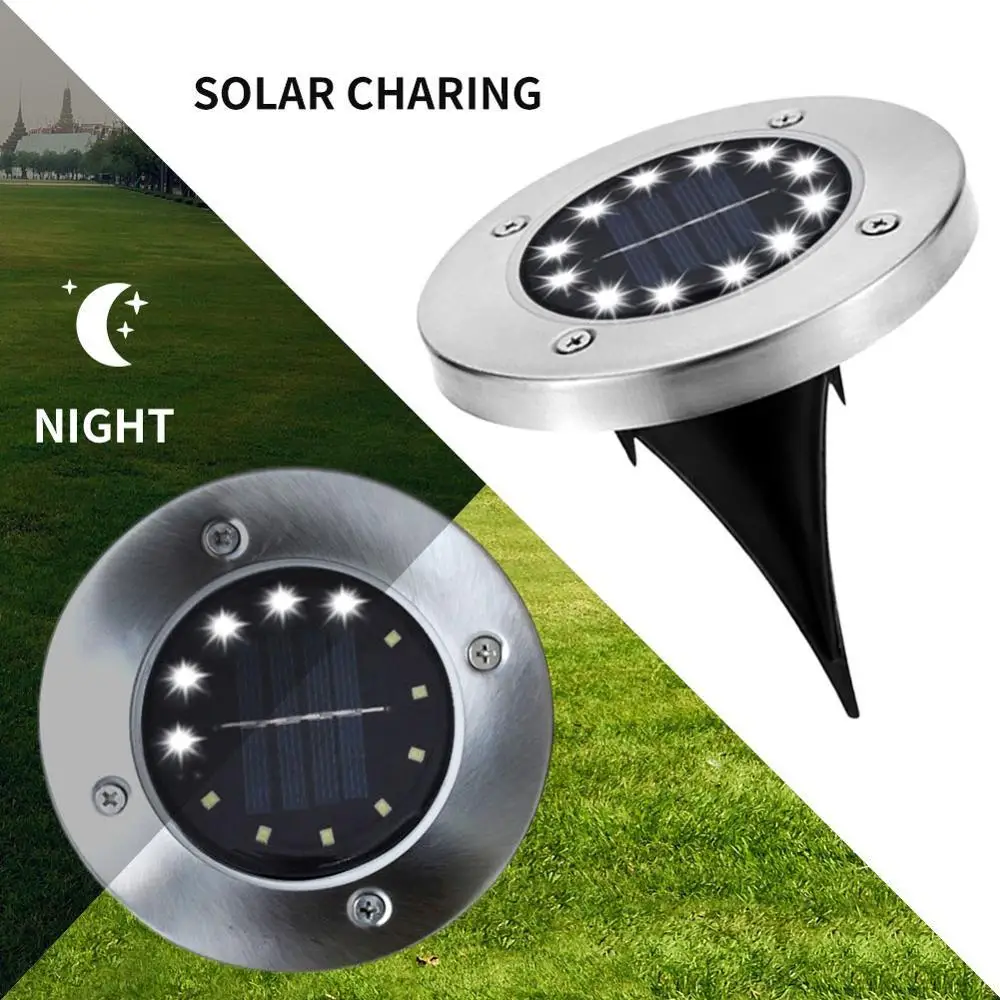 1 шт./4 шт. 12 светодиодов напольный светильник на солнечной энергии