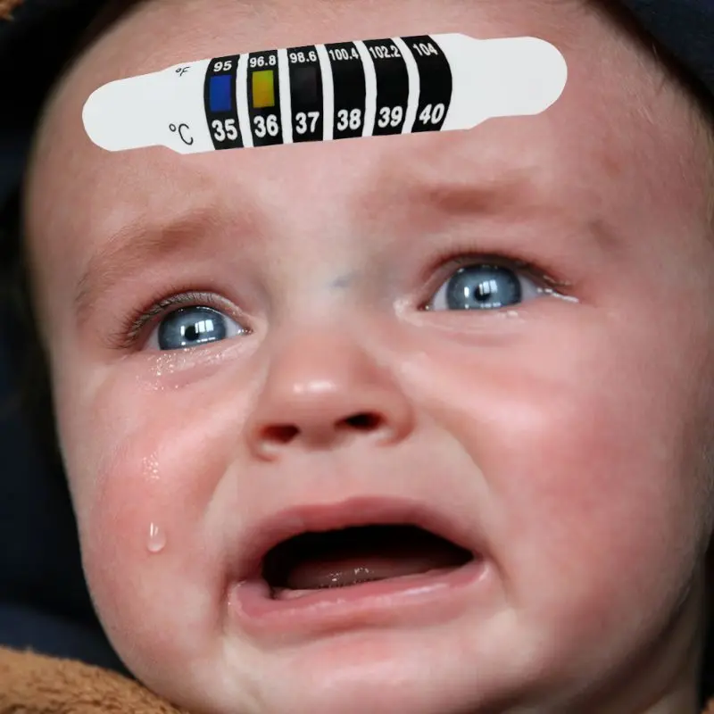 

Forehead Thermometer Strips-Instant Read Forehead Thermometer Strips,Reusable Thermometer Strip For Checking Baby Kid Adult Temp