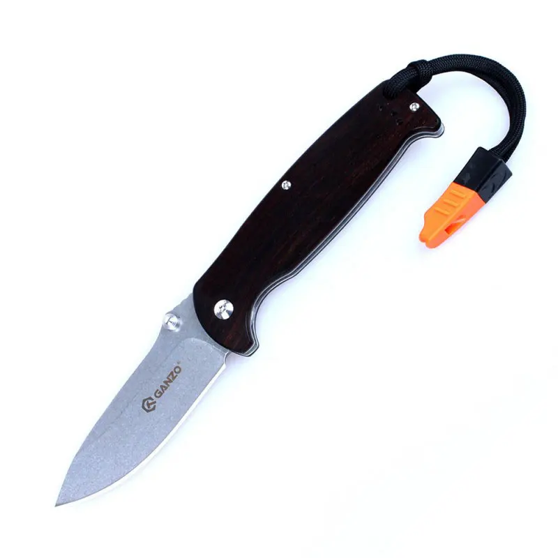 Wood handle 58-60HRC Ganzo G7412 440C G10 или ручка из углеродного волокна складной нож для выживания походный инструмент карманный нож тактический edc Открытый инструмент - Цвет: Wood handle