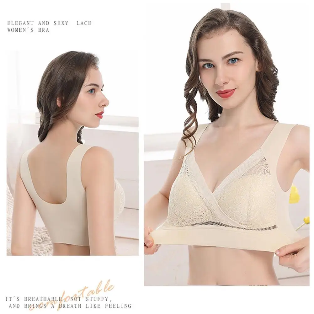 Беспроводной бюстгальтер фиксированный двойной плечевой ремень топа с полной