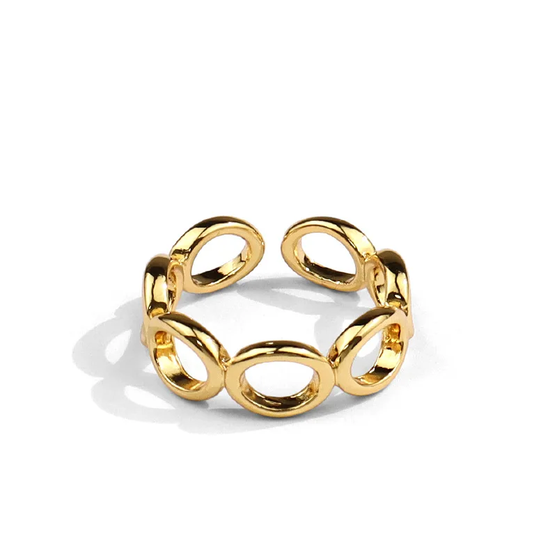 

ZN 2021 New Hollow Out Ladies Ring Fashion Trendy Jewelry Best Gifts Korean Style Simple Opening Circle Finger Rings for Women