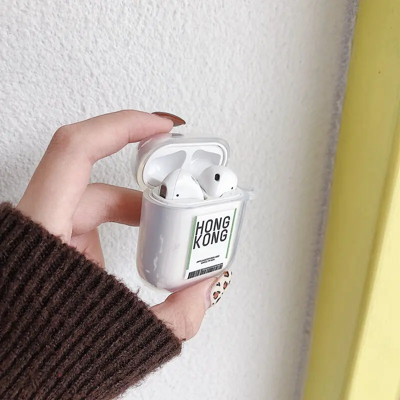 Чехол для наушников в стиле Нью-Йорка с этикеткой штрих-кода airpods мягкий