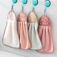 cheap and eas to use coral fleece hand towel hanging absorbent towel thick kitchen towel cleaning cloth dish towel non stick oil