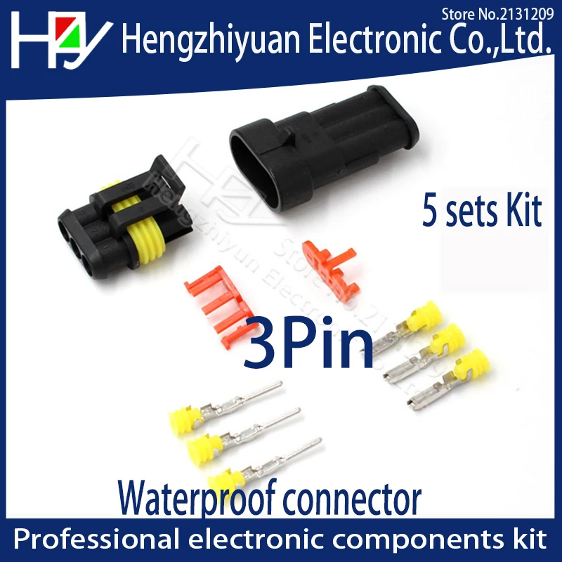 Hzy комплект 2 pin 1 3 4 5 6 18 15 AWG Way AMP супер уплотнение водонепроницаемый электрический