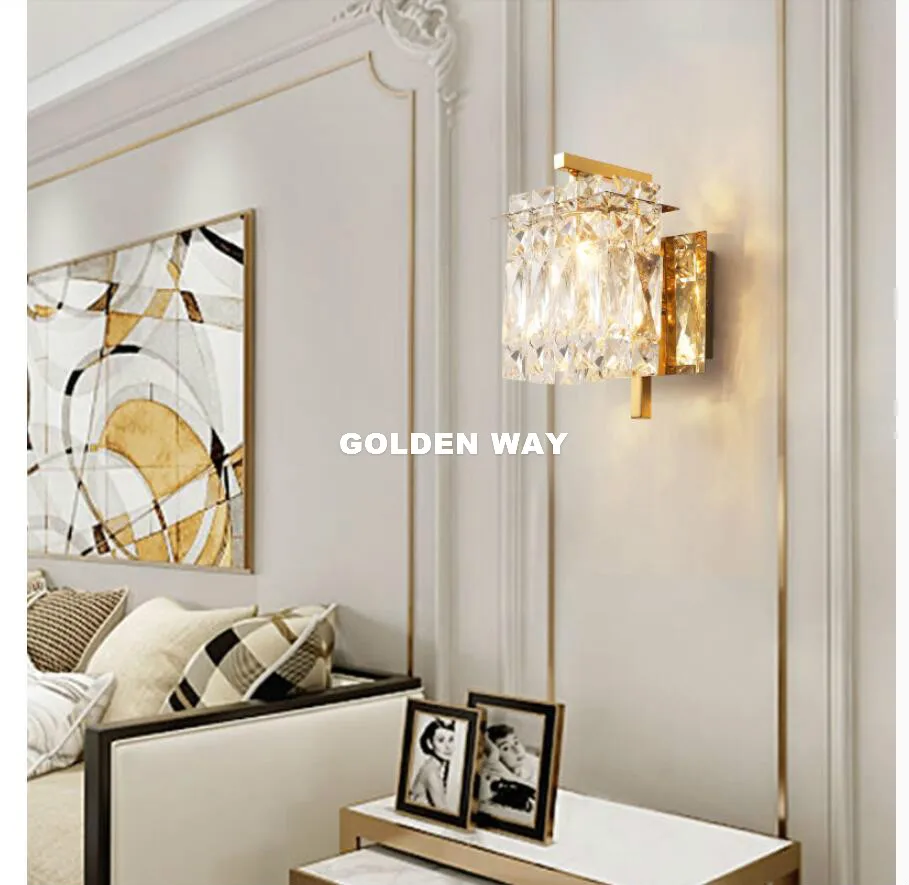 Бесплатная доставка Современный хрустальный настенный светильник прикроватный
