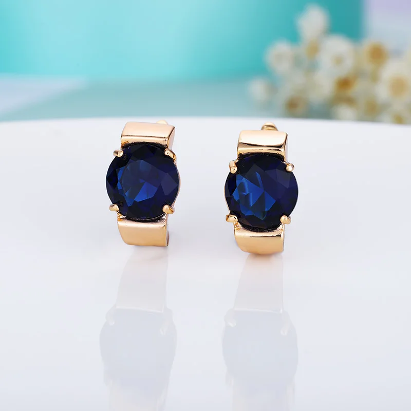 2-gold MAIKALE простые серьги с цирконием кубической Огранки Красный/синий/черный/зеленый 10 мм CZ бисера золото/серебро серьги для женщин Корейский подарок ювелирных изделий - Окраска металла: 2-gold