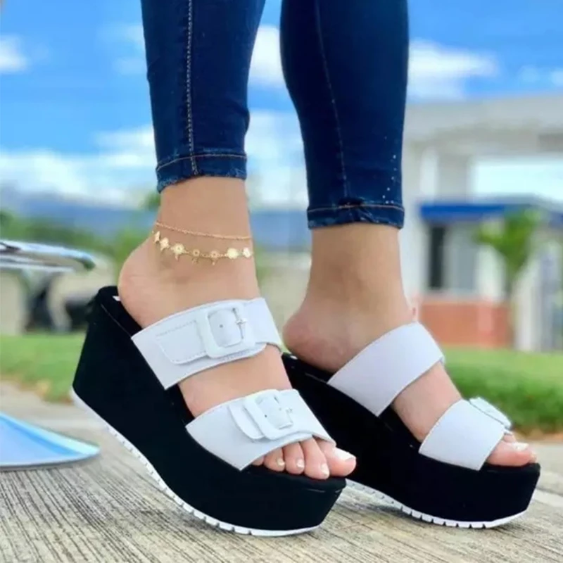 Summer Woman Wedges Slippers Casual Shoes Ladies Fashion Slip-On Female High Quality Sandals Woman Shoes New #SJPAE-244