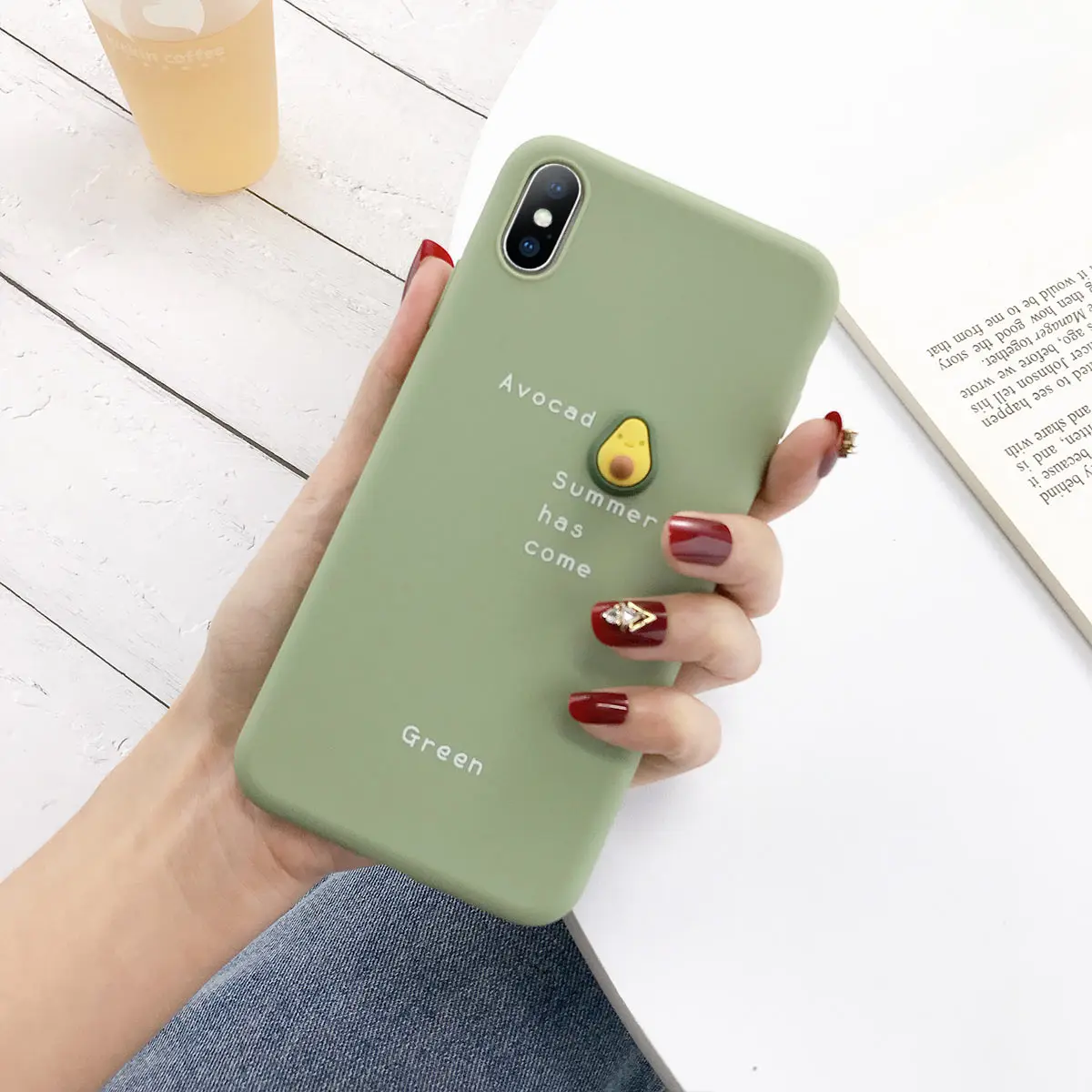 Зеленый Lovebay милый 3D узор чехол для телефона для iPhone 11 Pro XS Max XR X 8 7 6 6S Plus 11 милый фруктовый авокадо Мягкий ТПУ, конфетный задний Чехол - Цвет: Зеленый