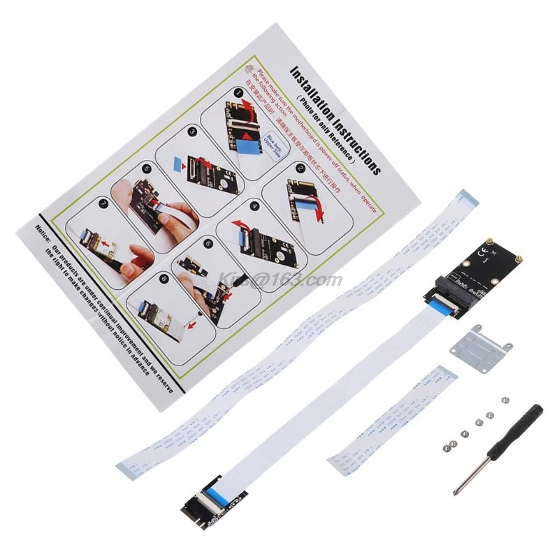 

Переходник M.2 (NGFF) A/E/A + E на Mini PCI-E с кабелем FFC Для ПК