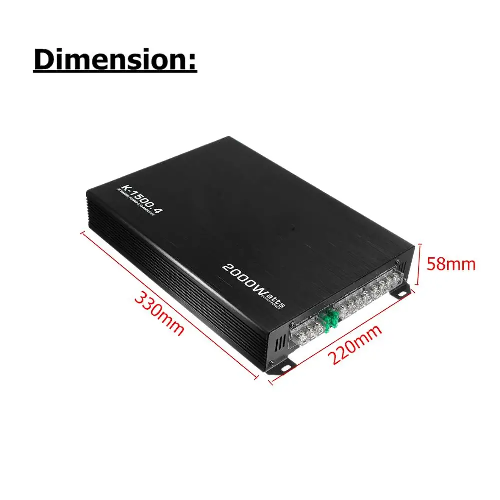 

2000W 4 Channel Car Amplifier Speaker Vehicle Amplifier Power Stereo Amp Auto Audio Power Amplifier Car Audio Amplifier