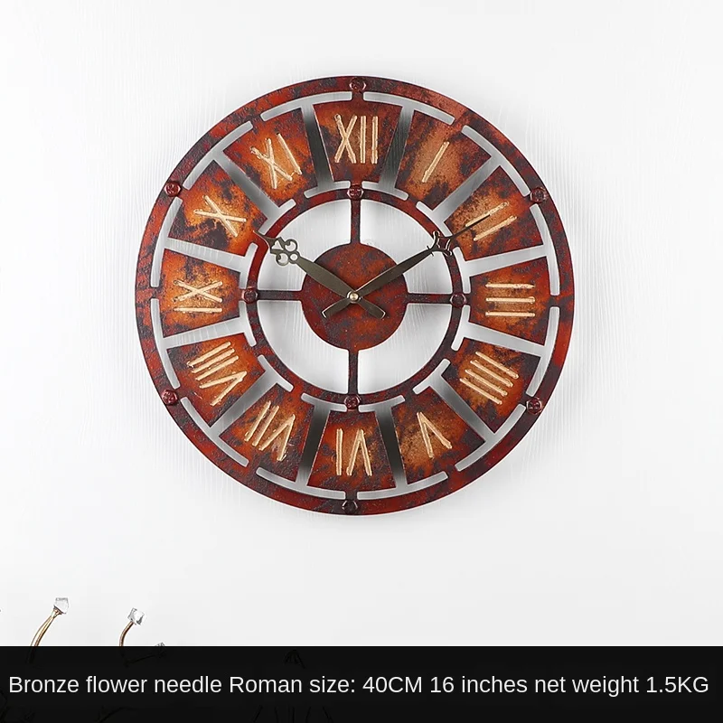 Industrial Style Wooden Mute Wall Clock Gear Retro Hanging Living Room Dining Creative Home Decoration | Дом и сад