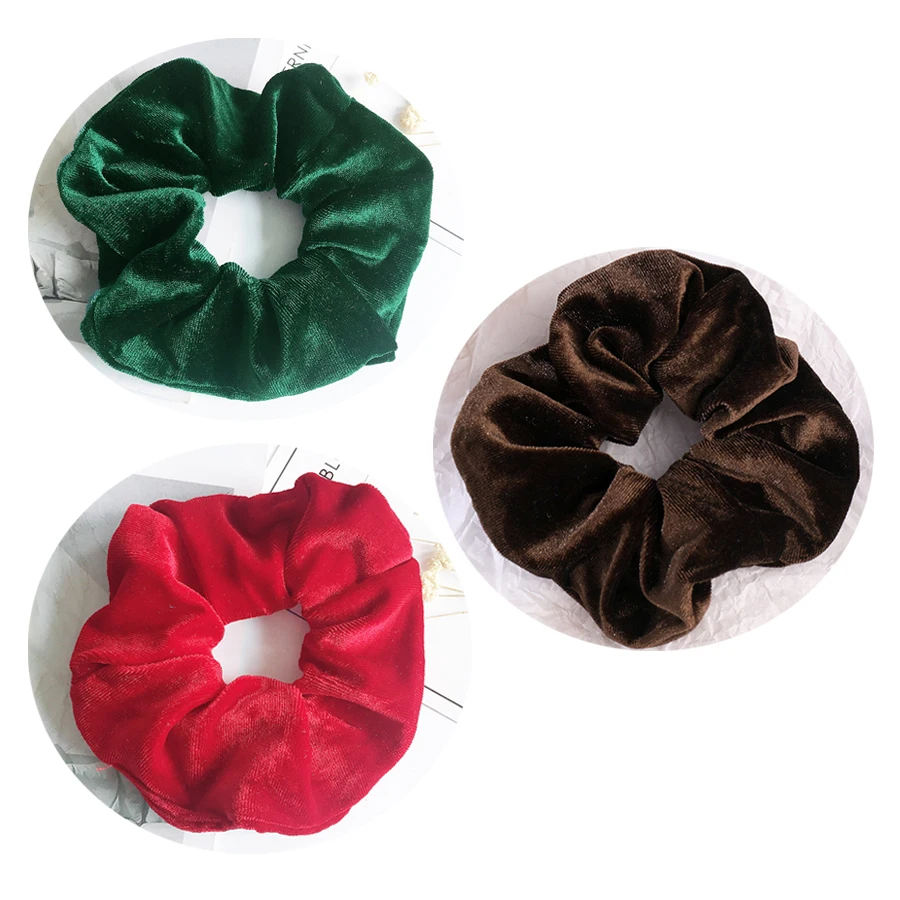 

3pcs Multi Velvet Scrunchie Set Solid Color Girls Elastic Band Made of Hair Women Scrunchie Pack Elastic Rope Ponytail Holder