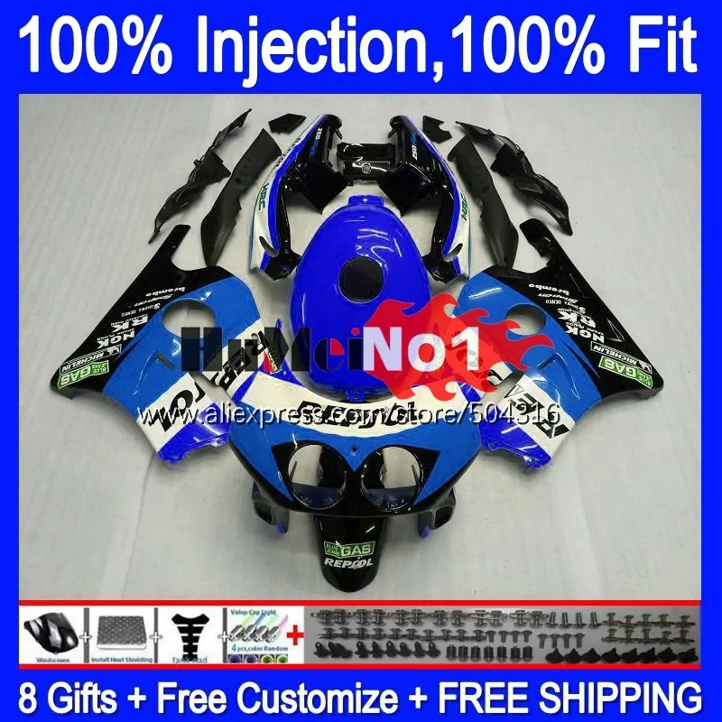 

Injection Body For HONDA blue glossy CBR 250 RR CBR250RR MC19 88 89 134MC.192 CBR 250RR 250R CBR250 RR 1988 1989 OEM Fairing Kit