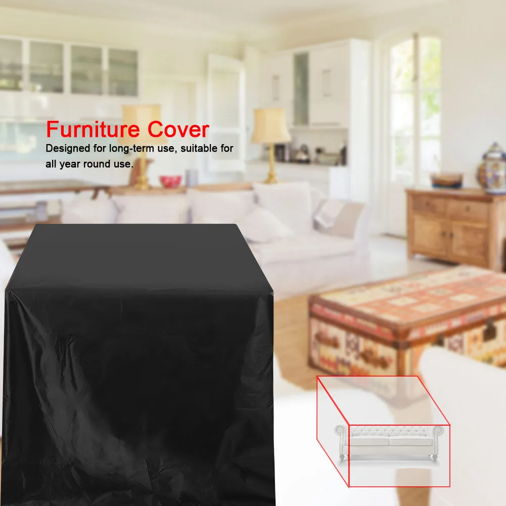 

Водонепроницаемый нержавеющий Чехол для мебели, 123x123x74 см, ткань Оксфорд 210D для рабочего стола, стула, пылезащитные, от дождя, снега