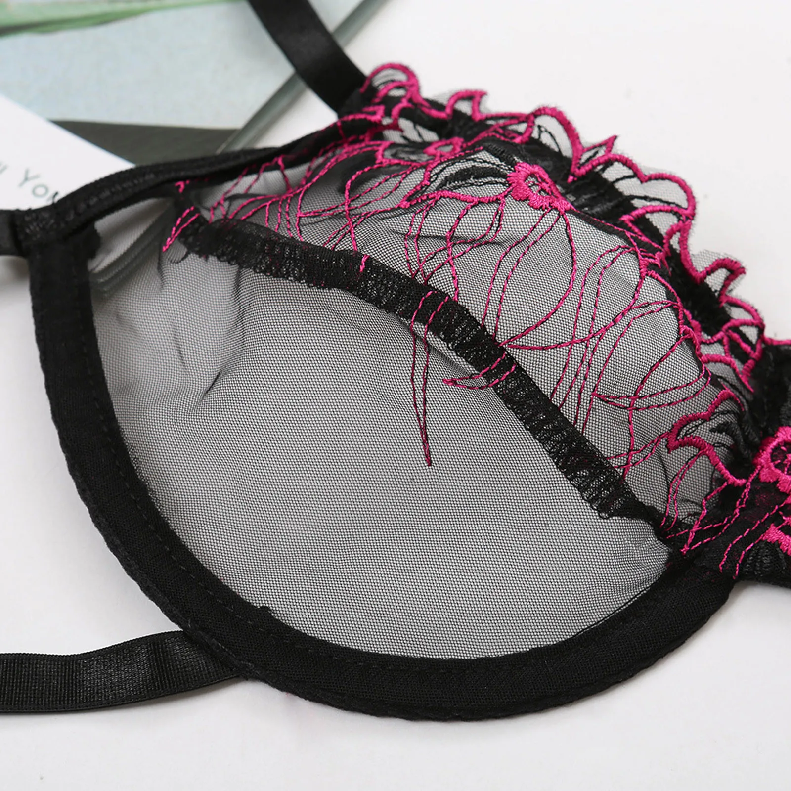 

Sexy Lingerie Women Seamless Bra Gauze Embroidery Underwear Set Transparent Sexy Sensual Lingerie Set 2 Piece Women's Underwear