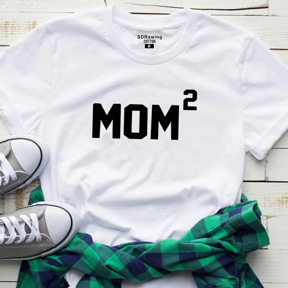 Harajuku Mom2 футболка подарок на день матери идея Топ мама футболка для женщин подарок на день рождения ребенка беременность диктор - Цвет: white