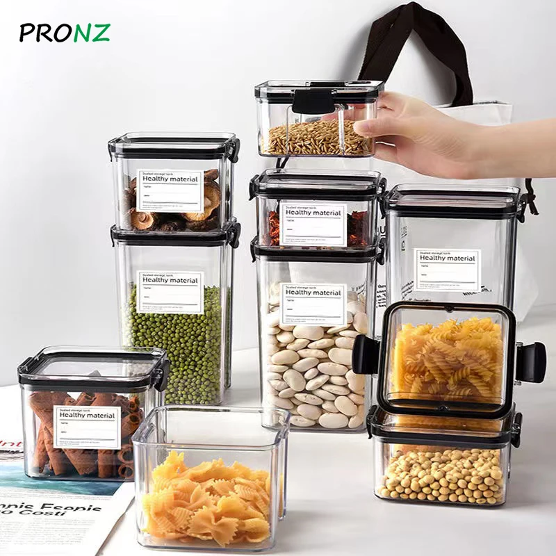

270ml 700ml 1300ml 1800nl Food Storage Container Transparent Sealed Cans Plastic Kitchen Refrigerator Box Multigrain Storage Can