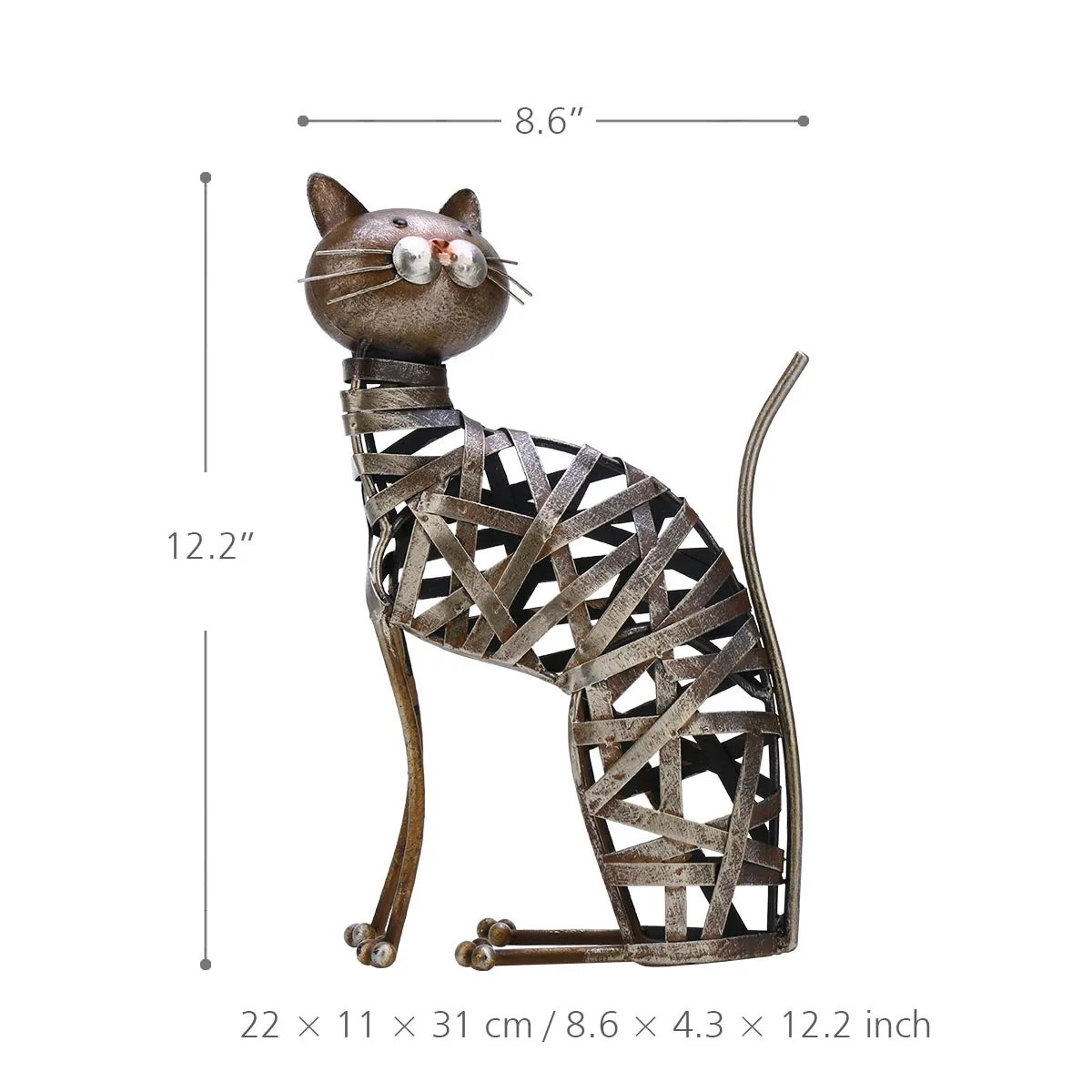 Tooarts плетеная скульптура кошки современное железное украшение креативная