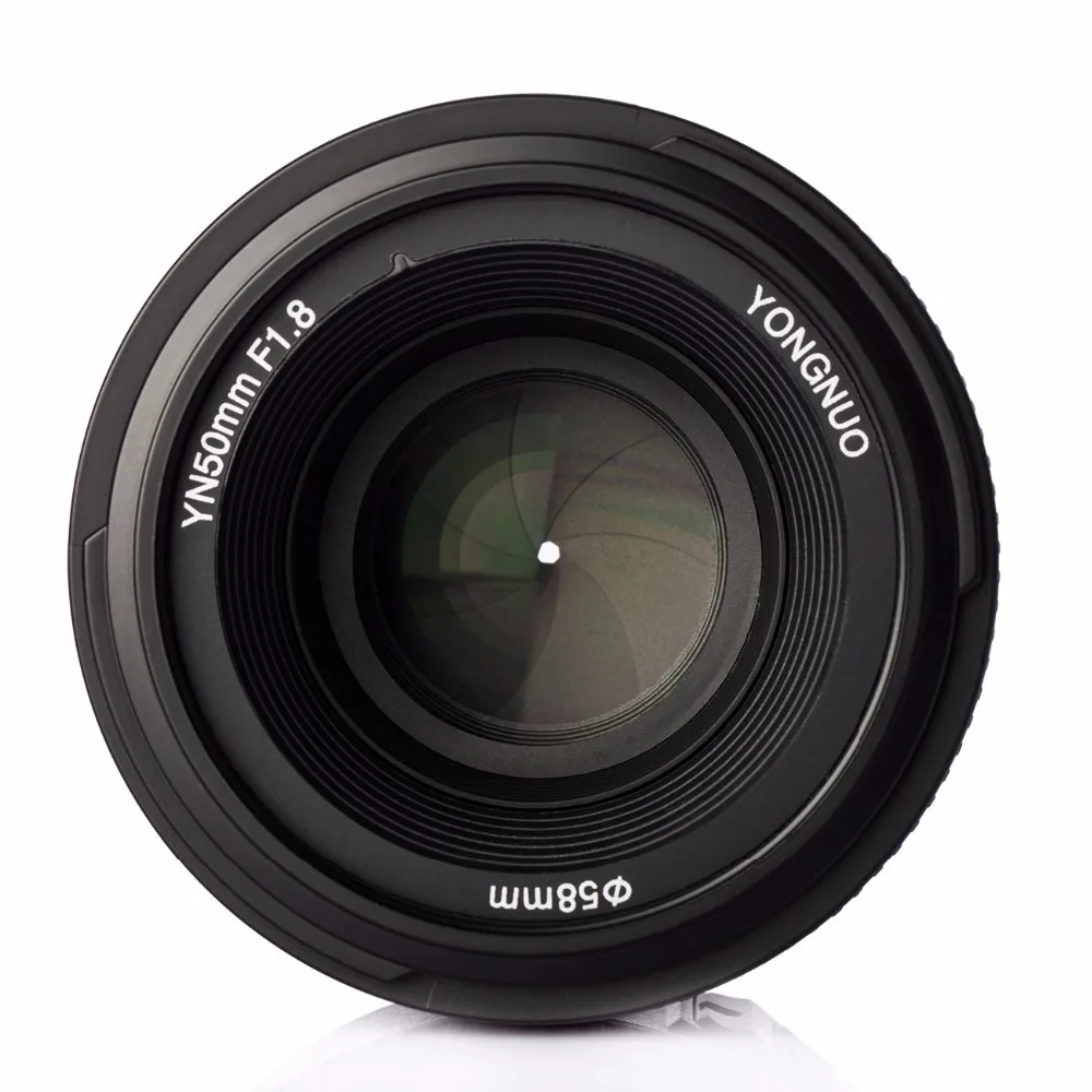 Объектив Yongnuo YN 50 мм F1.8 AF с большой диафрагмой и автофокусом для камеры Nikon DSLR