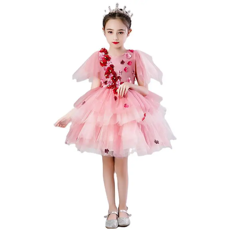 Детские платья для свадебной вечеринки девочек детские элегантные с блестками и