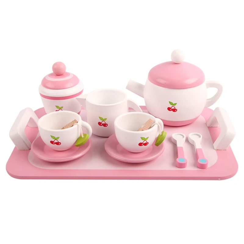 

Kids Tea Party Pretend Play,Baby Wooden Tea Set Toys,Kitchen Tableware Playset for Girls Afternoon Tea Role Play(12 PCS)