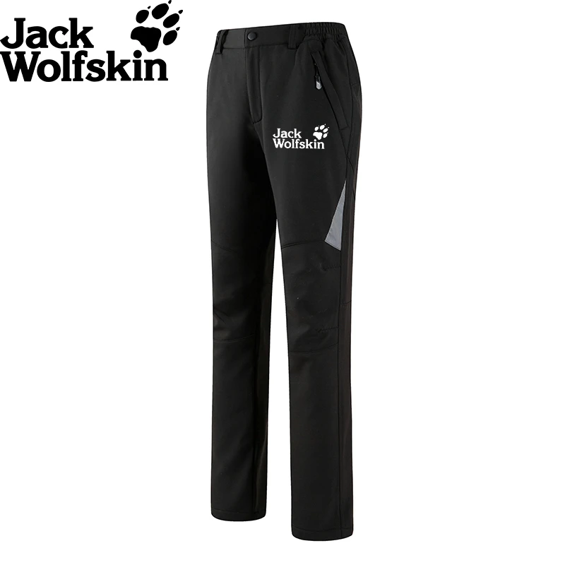 

Jack Wolfskin Prevent Splashing Water Pants Camping Hiking Climbing Women Outdoor Softshell Reflective Fleece Trousers