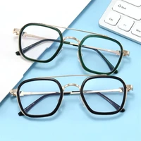 brand designer anti blue glasses unisex retro optical eyeglass double beam spectacles personality eyewear