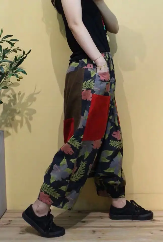 Женские шаровары свободные джинсы в стиле хип хоп большие размеры|Брюки| |