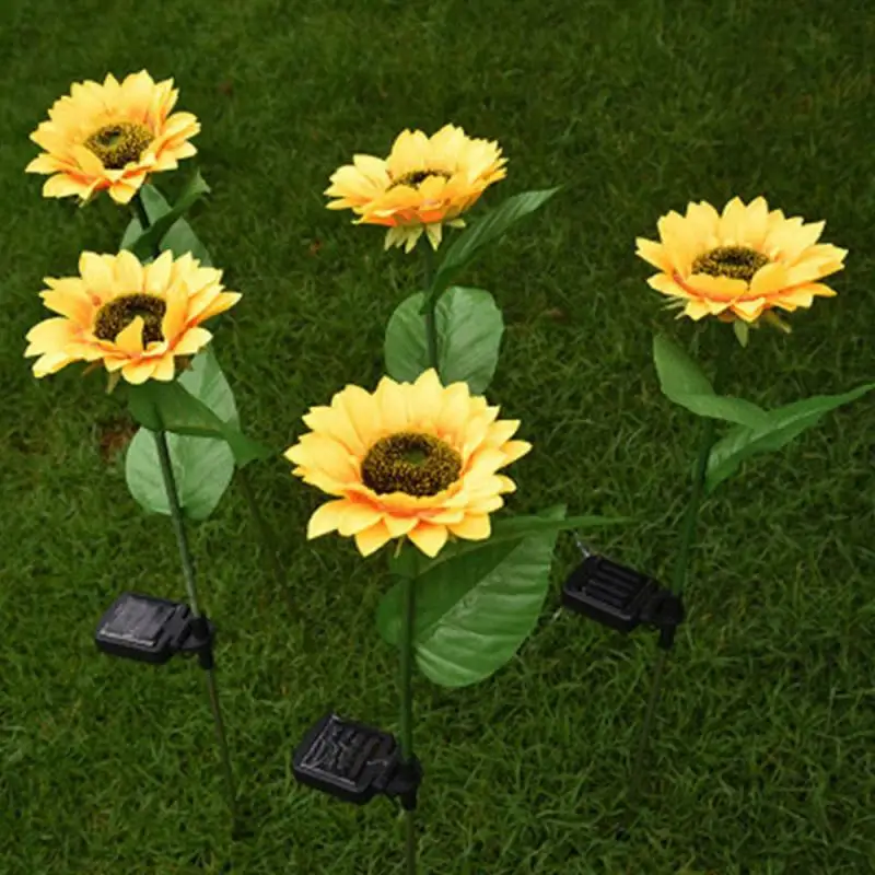 

1/2pcs Solar Sunflower Lights Garden Outdoor LED Flower Lamp Landscape Lawn Waterproof LED Garden Lamp Flower Light