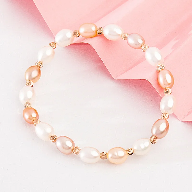 

Браслеты женские эластичные с пресноводным жемчугом, простые браслеты для девочек, оптовая продажа по низким ценам