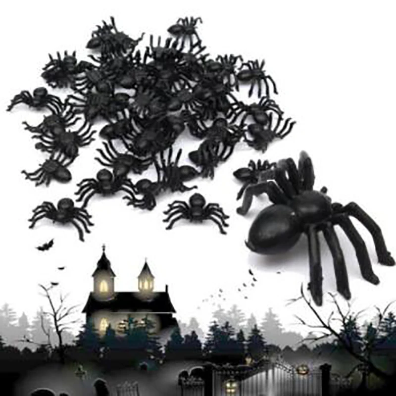 50 шт./упак. имитация паука игрушка реалистичные Насекомые Животные модель Spoof PVC