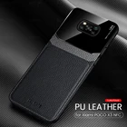 Poco-x3 чехол, кожаный чехол из оргстекла для телефона xiaomi pocophone poco x3 x 3 pocox3 nfc, силиконовая рамка, ударопрочный чехол