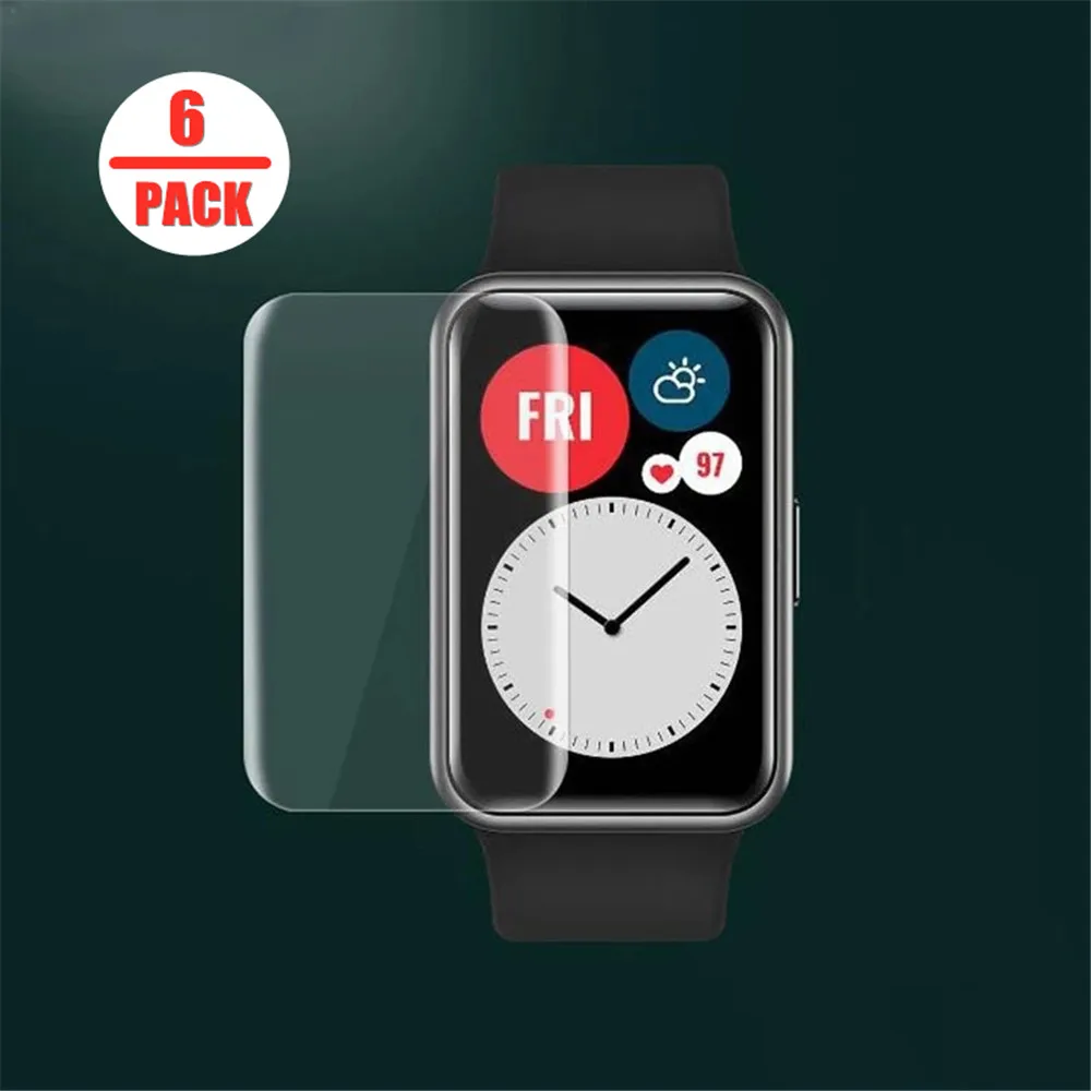 6pcs Soft TPU HD Clear Protective Film For Huawei Honor ES Smart Watch ES/Fit Full Screen Protector Cover For HUAWEI Watch Fit tpu case for huawei watch fit honor es full screen glass protector cover shell for huawei honor brand smart watch accessorie