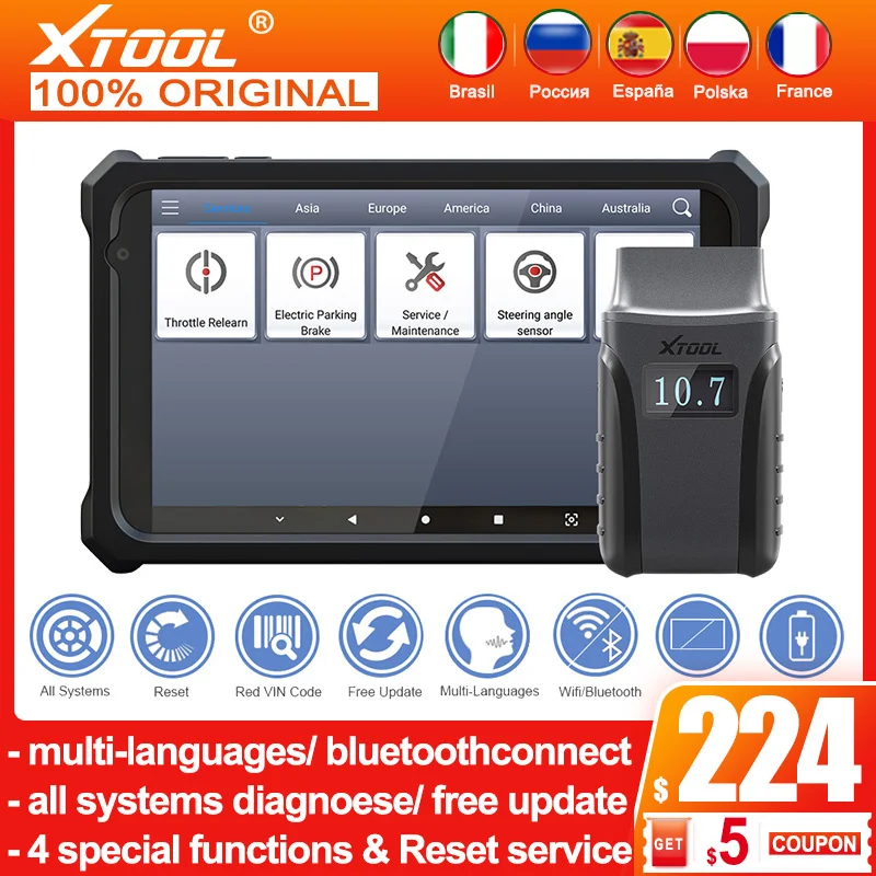 Диагностические инструменты для всех систем автомобиля XTOOL Anyscan A30 P80 OBD2 ABS подушка