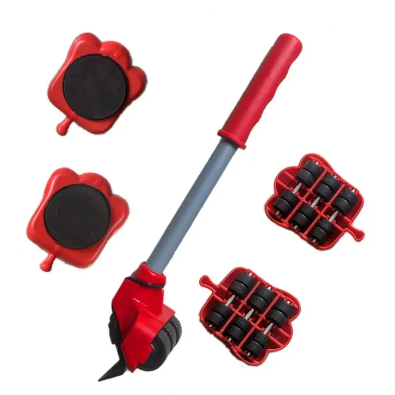 

Furniture Mover Tool Set Heavy Stuffs Transport Lifter 4 Wheeled Mover Roller with Wheel Bar for Lifting Moving Furniture Helper