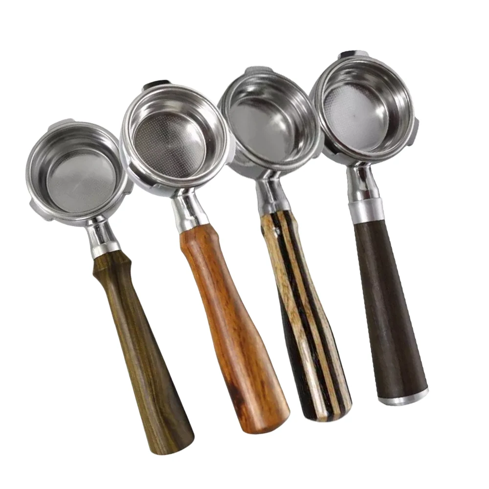 

Coffee Machine Handle Bottomless 3 Ears 58mm Ultra-fine Mesh Espresso Portafilter With Wooden Handle For Barsetto BA101/BA