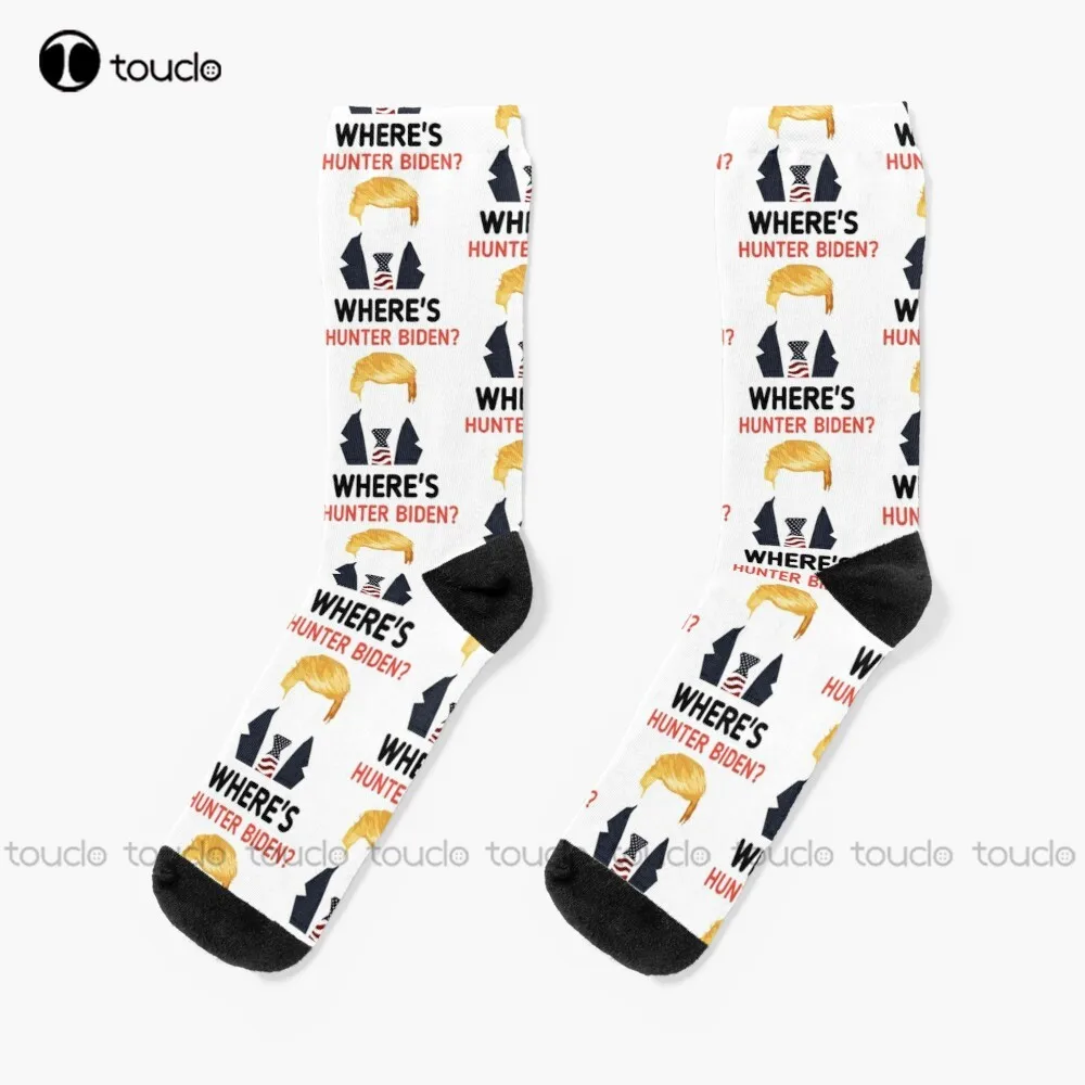 

Where'S Hunter Biden Socks Workout Socks Men Personalized Custom Unisex Adult Teen Youth Socks 360° Digital Print Christmas Gift