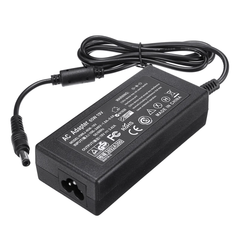 Новый адаптер питания переменного тока 19V 3.42A 65W Кабель Шнур зарядное устройство