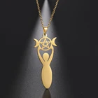 COOLTIME Викка ведьма Тройная Луна ожерелье богини для женщин пентаграмма из нержавеющей стали цепочка ожерелье ювелирные изделия подарок на день рождения