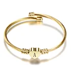 Модный браслет для девушек золотого цвета из нержавеющей стали с сердцем и буквами модные инициальные браслеты с подвесками алфавита для женщин 1141